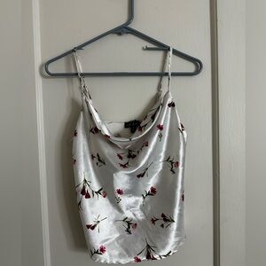 Silky Tank with roses